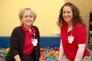Cindy Ayo, left, and Rebecca Blankenship are part of the occupational therapy staff at Methodist Therapy Center, where all the OTs have been trained in sensory integration.