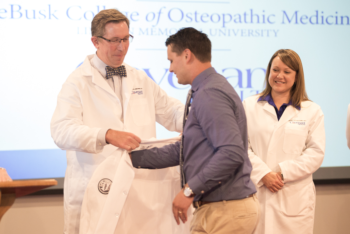 Blake Houser receives LMU White Coat