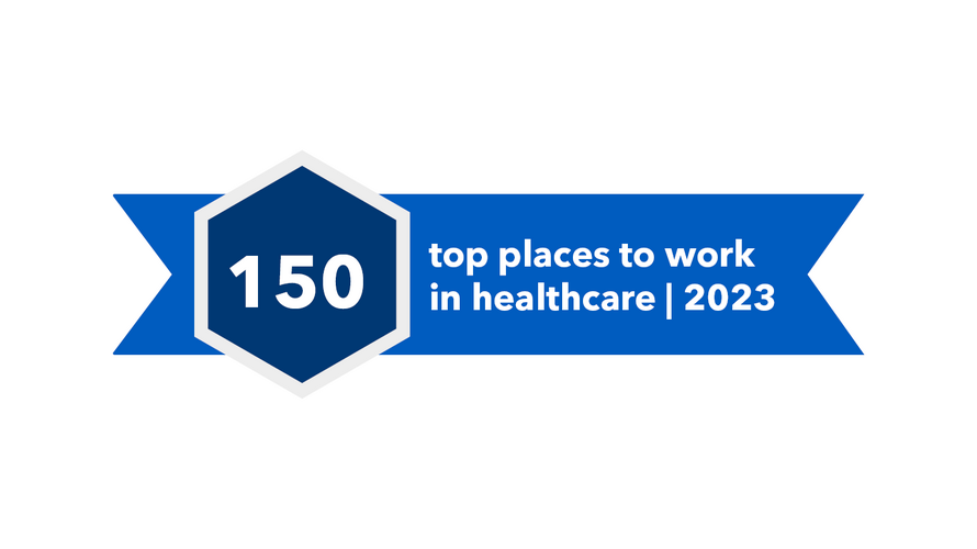 贝克尔的“医疗保健行业150个最佳工作场所2023”标志