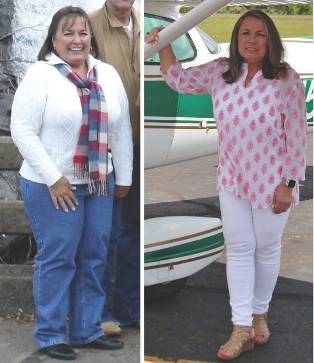 Jenny Jones before and after her weight loss