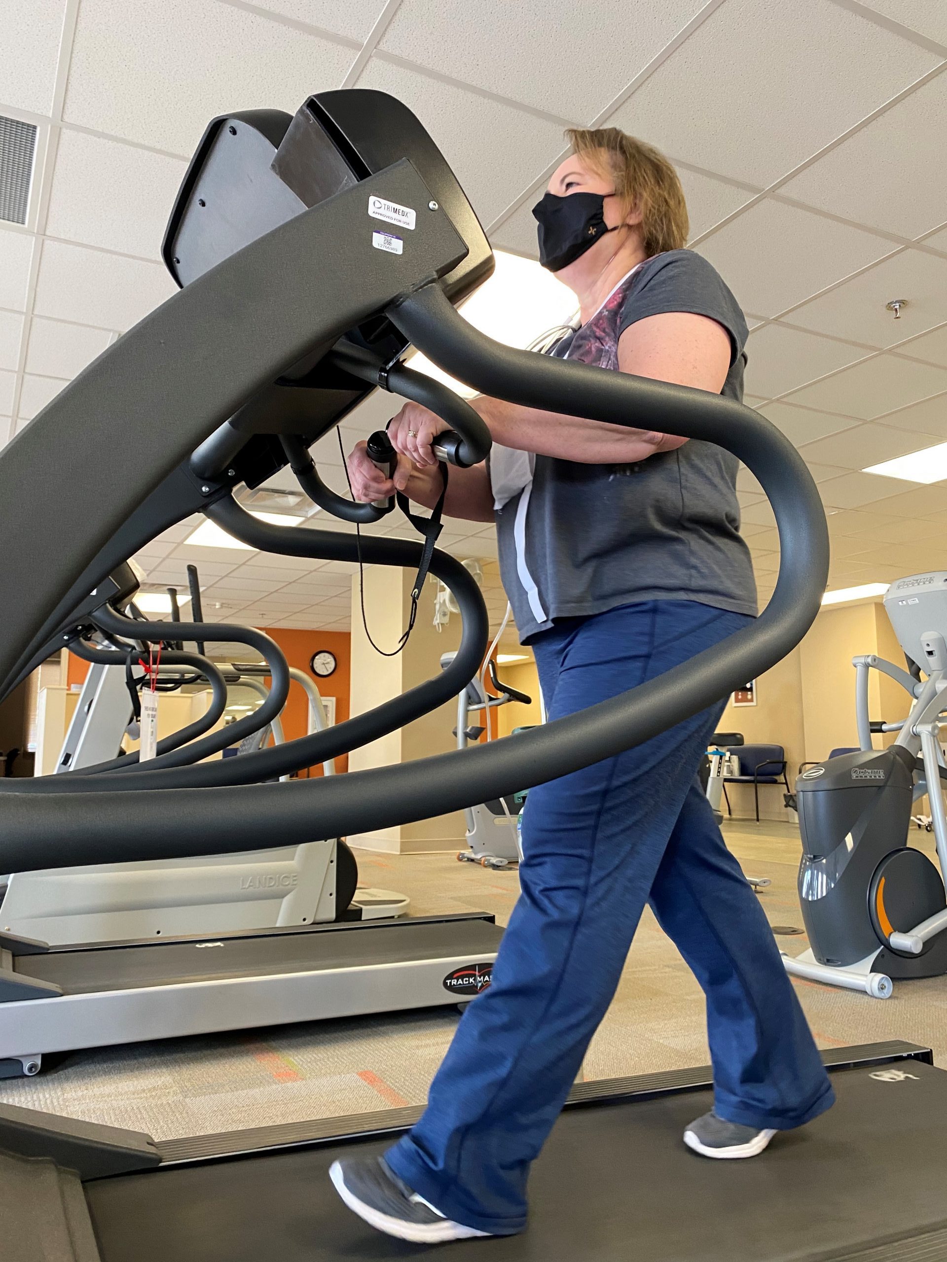 Sherrie Kopinski working on her exercises at Fort Sanders Regional's Cardiopulmonary Rehabilitation Outpatient Program