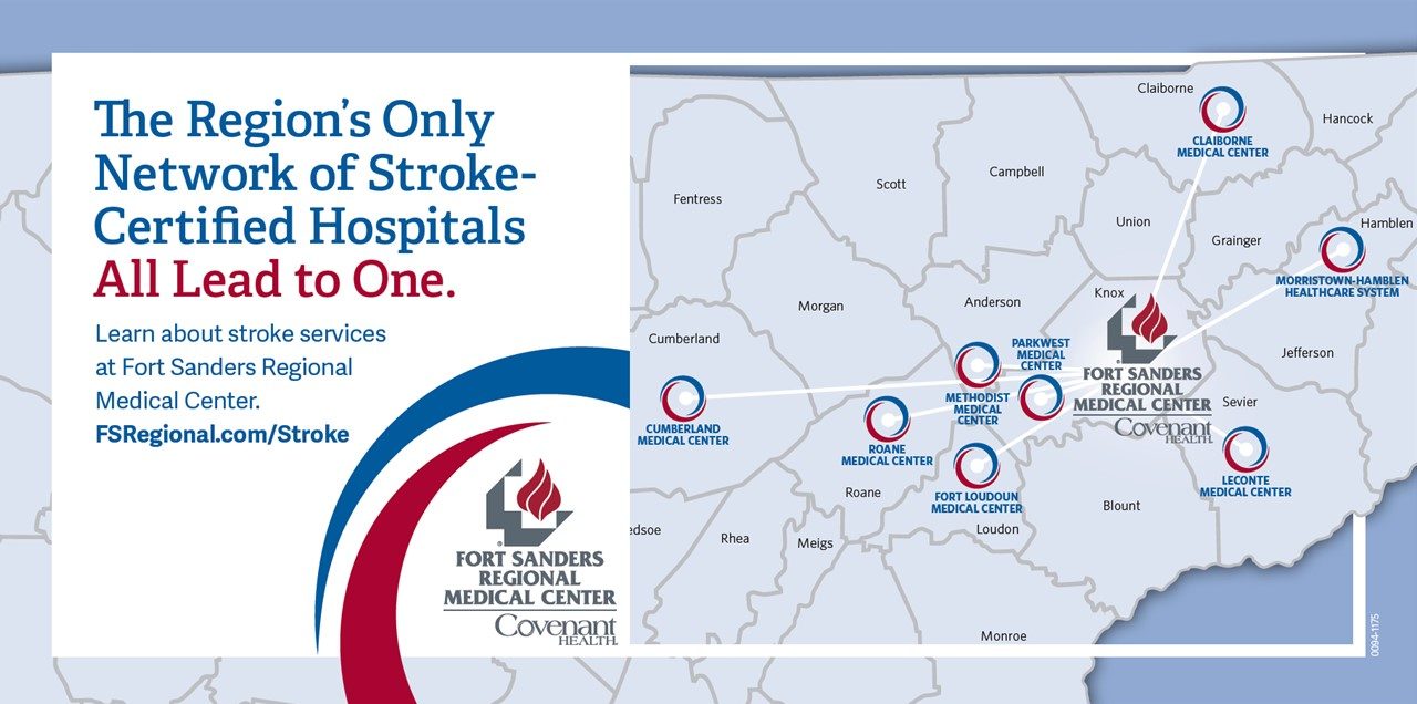 the regions only network of stroke-certified hospitals all lead to one: Fort Sanders Regional