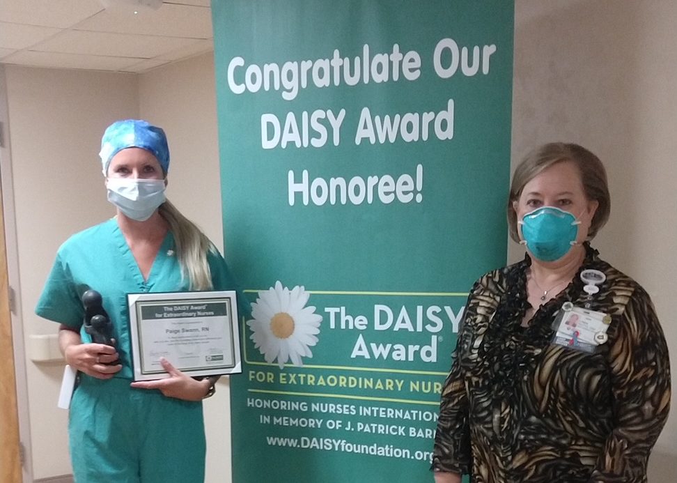 Paige Swann receiving her second DAISY award