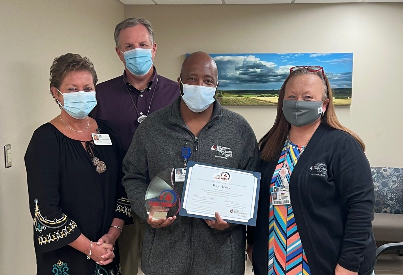 Ray Henry receiving his FLAME award