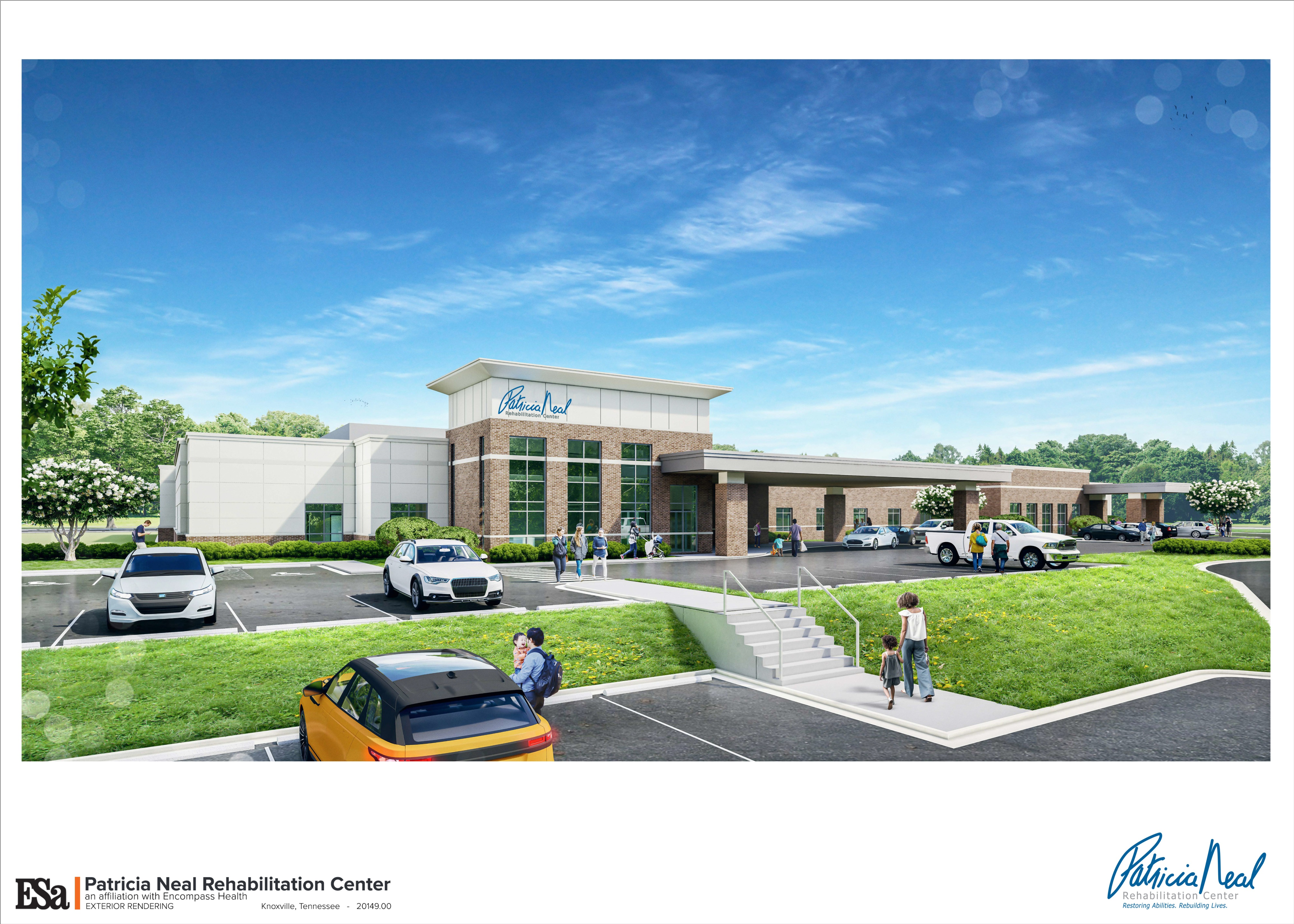 Patricia Neal Rehabilitation Hospital rendering. Patricia Neal Rehabilitation Hospital West rendering