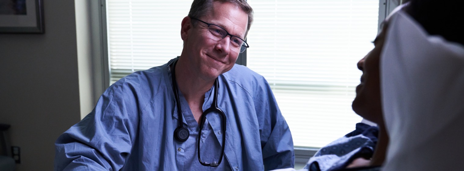 doctor smiling at patient