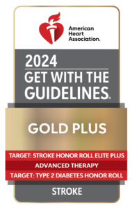 2024 AHA Get With The Guidelines Stroke Gold Plus Elite Plus Advanced Therapy Type 2 Diabetes logo