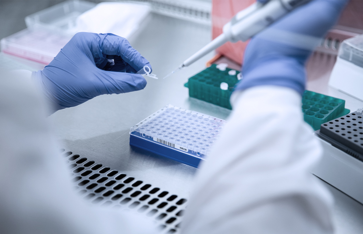 lab technician analyzing a sample