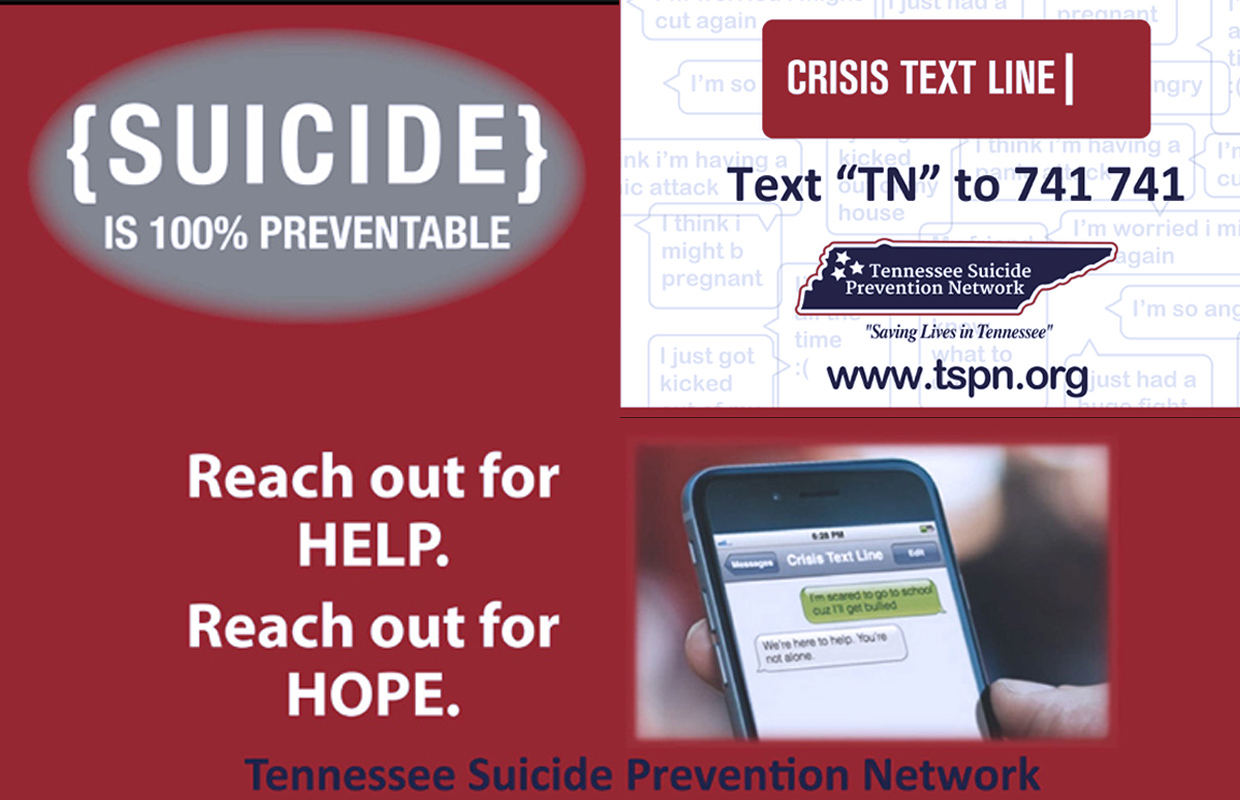 graphic with numbers for suicide hotlines