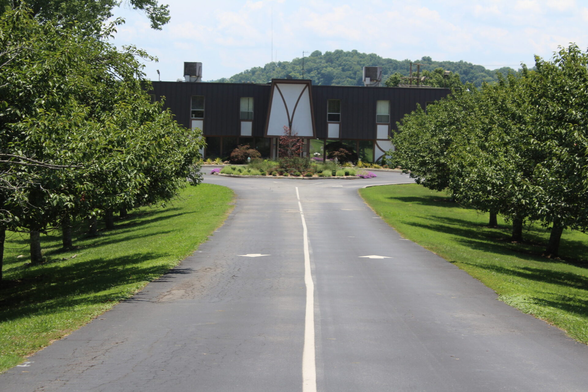 exterior photo of Peninsula building from road