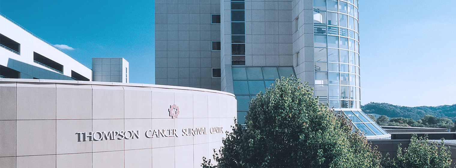 an arial image of thompson cancer center building