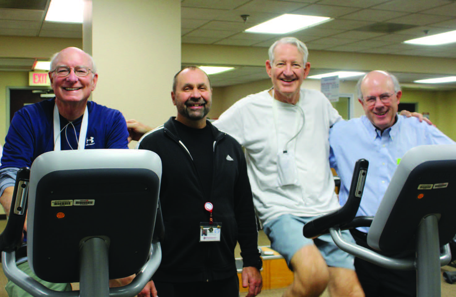 Chip Johnson, MD; Chris Spruiell; Paul Ambrose, MD; and cardiac rehab supervising physician Bob Montgomery, MD.