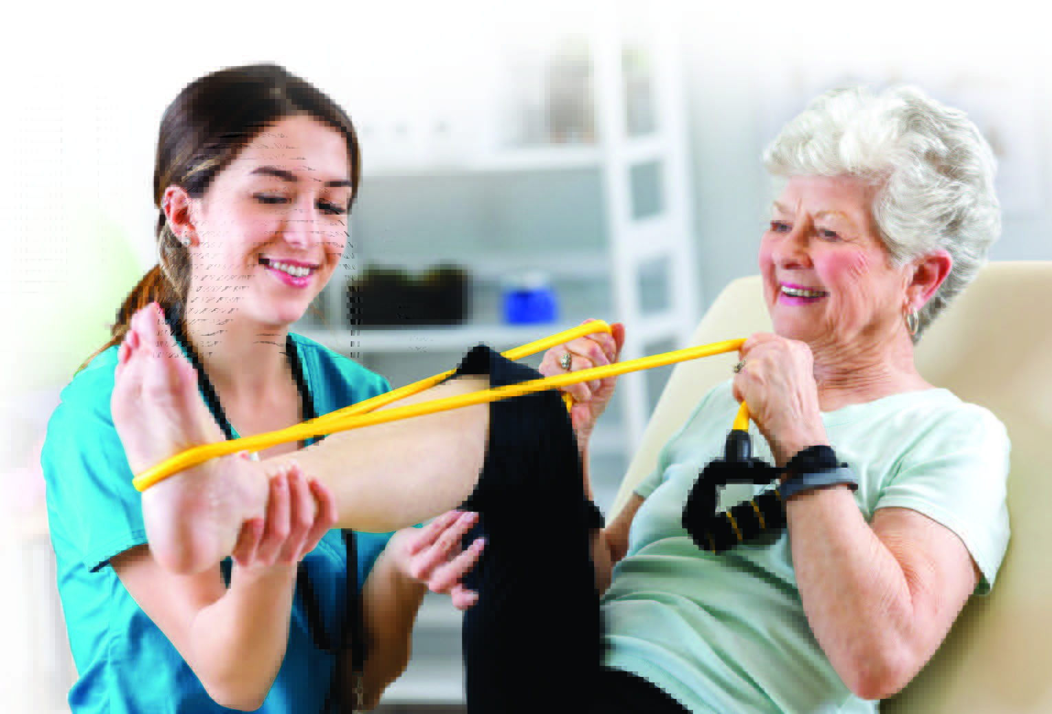 Therapist working with patient