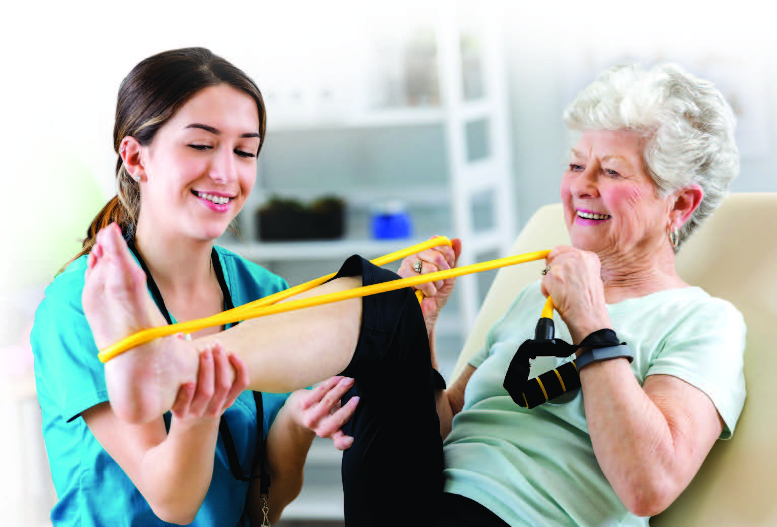 Therapist working with patient