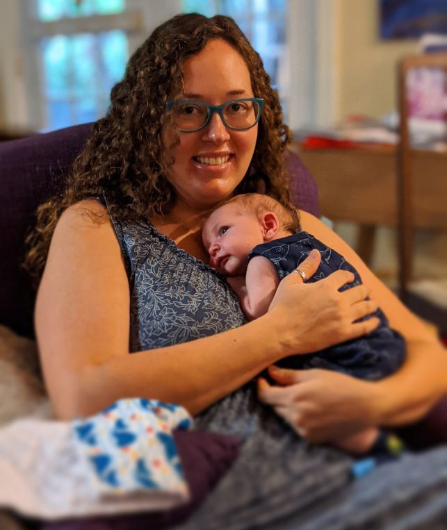 Patricia Kennedy holding baby Finley