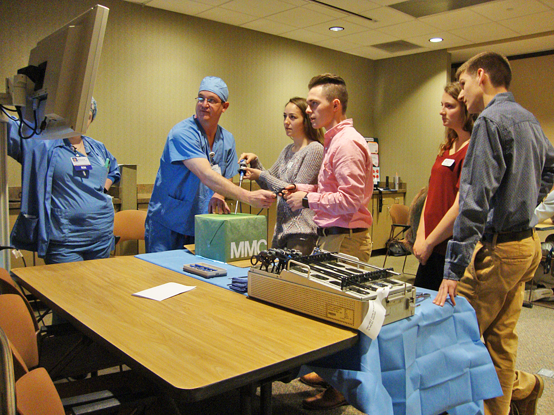 Student learn to maneuver endoscopy equipment and work as a team