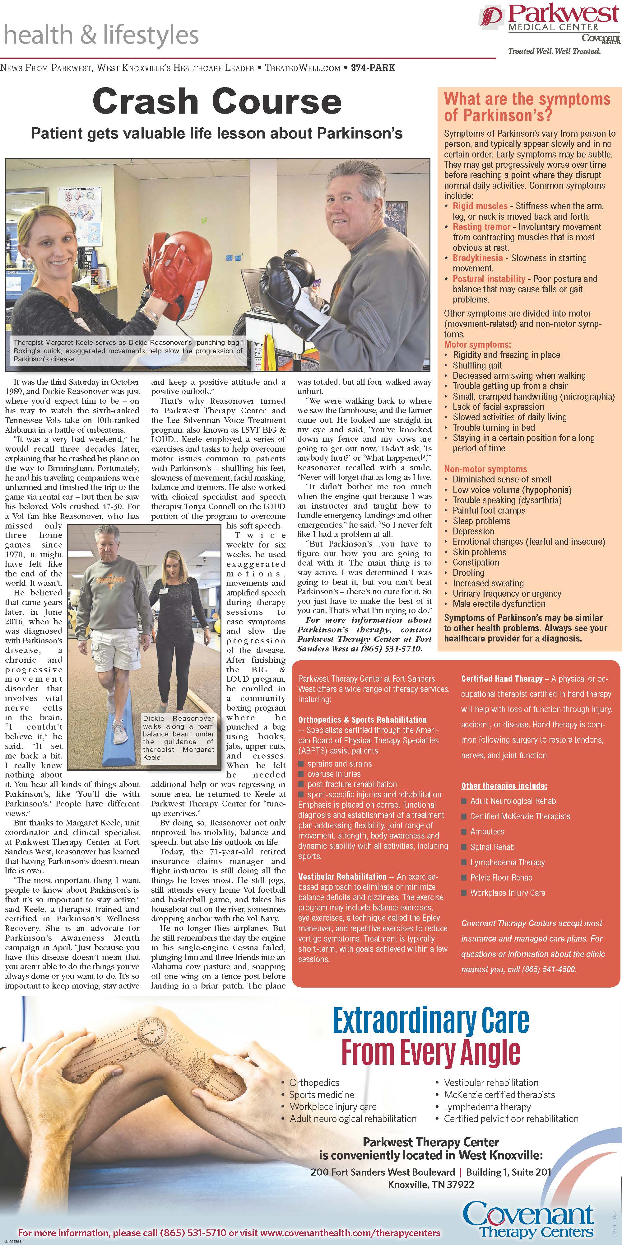 Health & Lifestyles edition featruring Parkinson's patient Dickie Reasonover. 