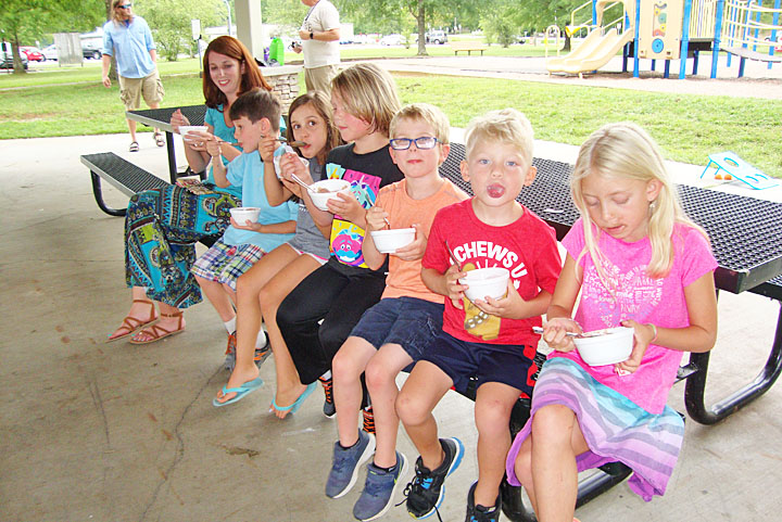 Line of kids enjoying their Best Fest sundaes