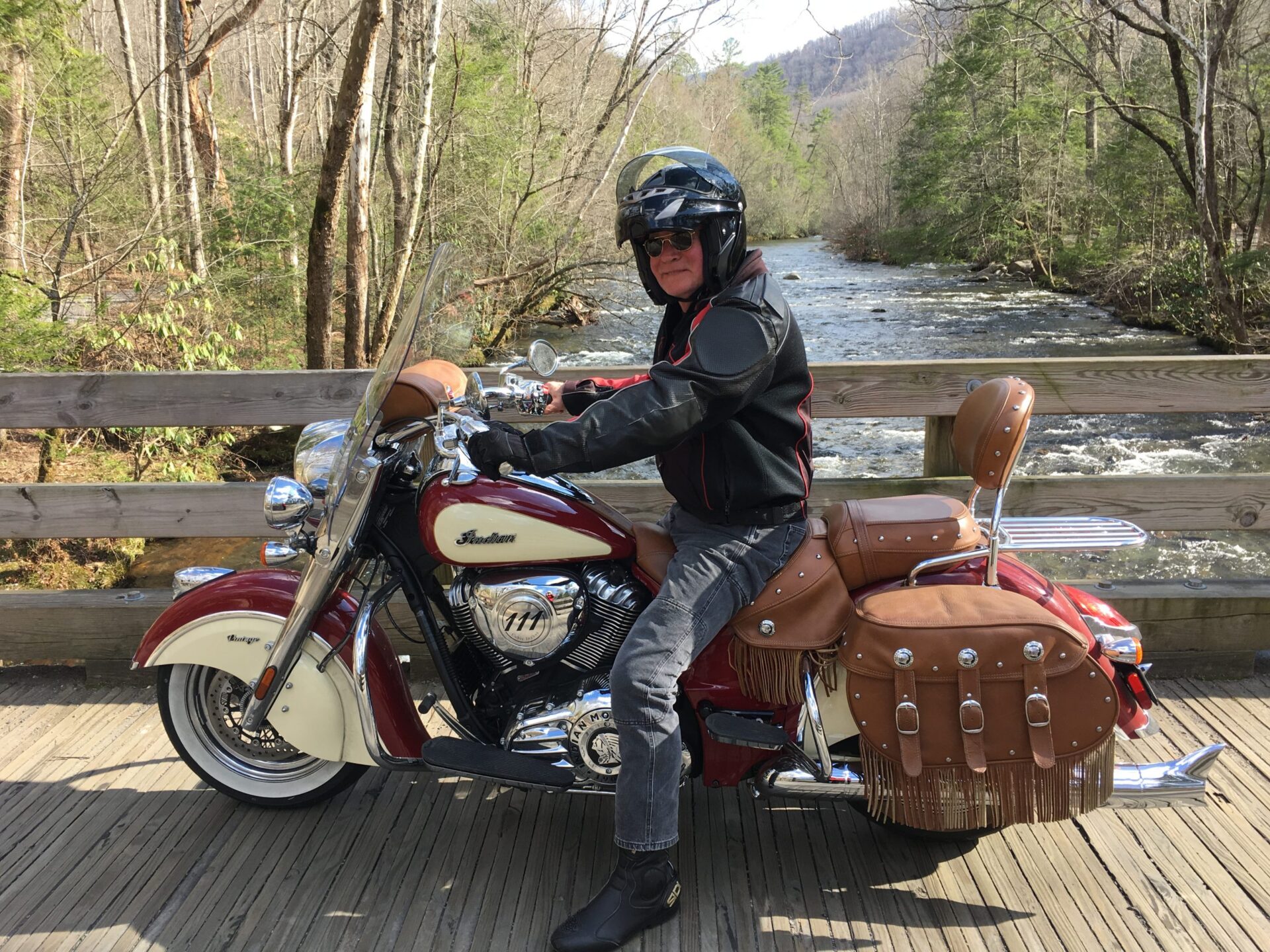 Ralph West on his motorcycle