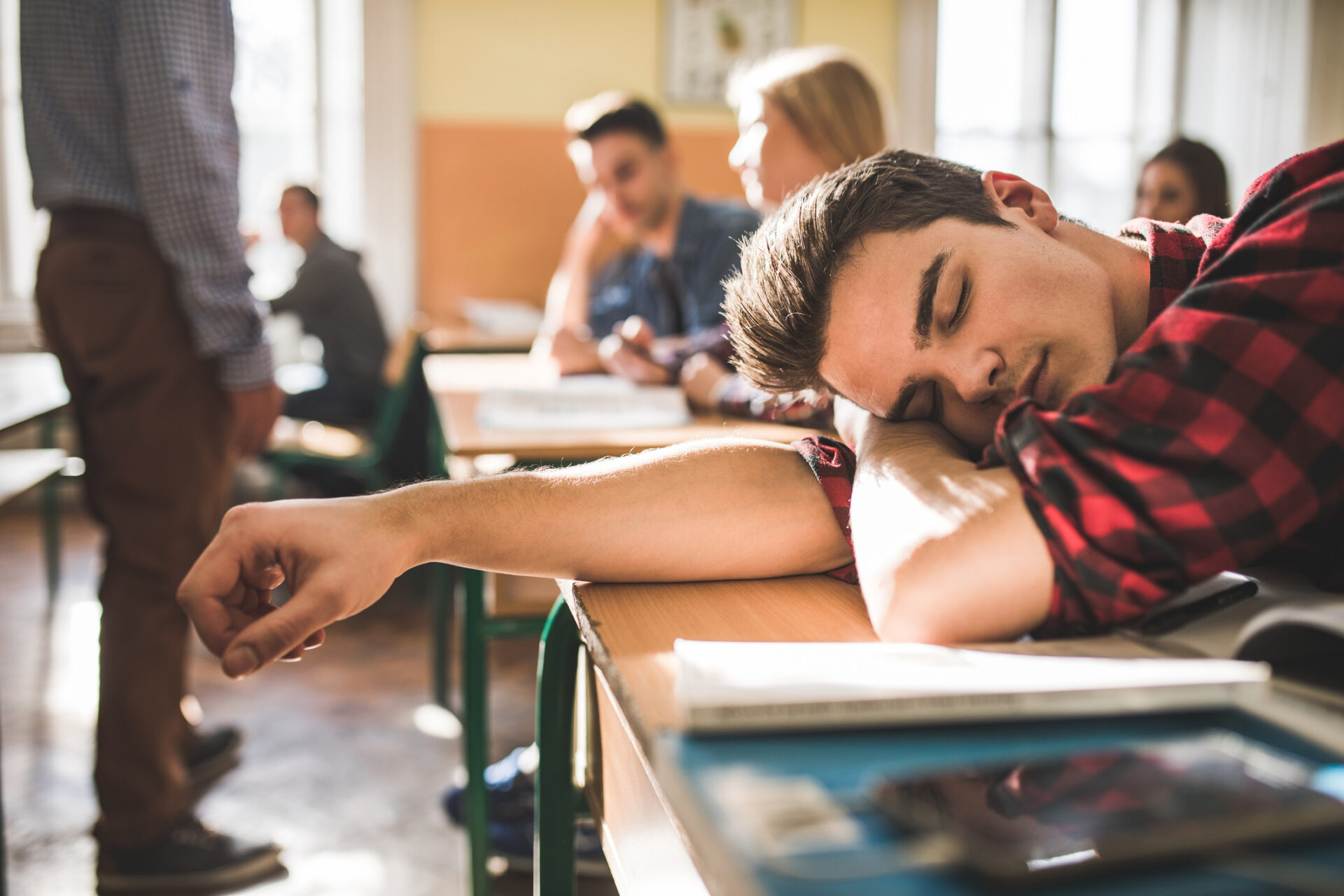 As for adolescents, it's a common myth that they need less sleep and can handle only seven or eight hours. They actually need nine hours of sleep. Ado¬lescents are typically the most sleep-deprived age group in school. 