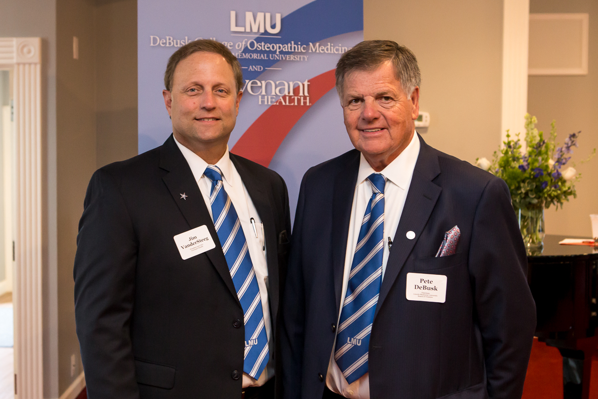  Covenant Health CEO Jim VanderSteeg and Pete DeBusk, chairman of LMU's Board of Trustees
