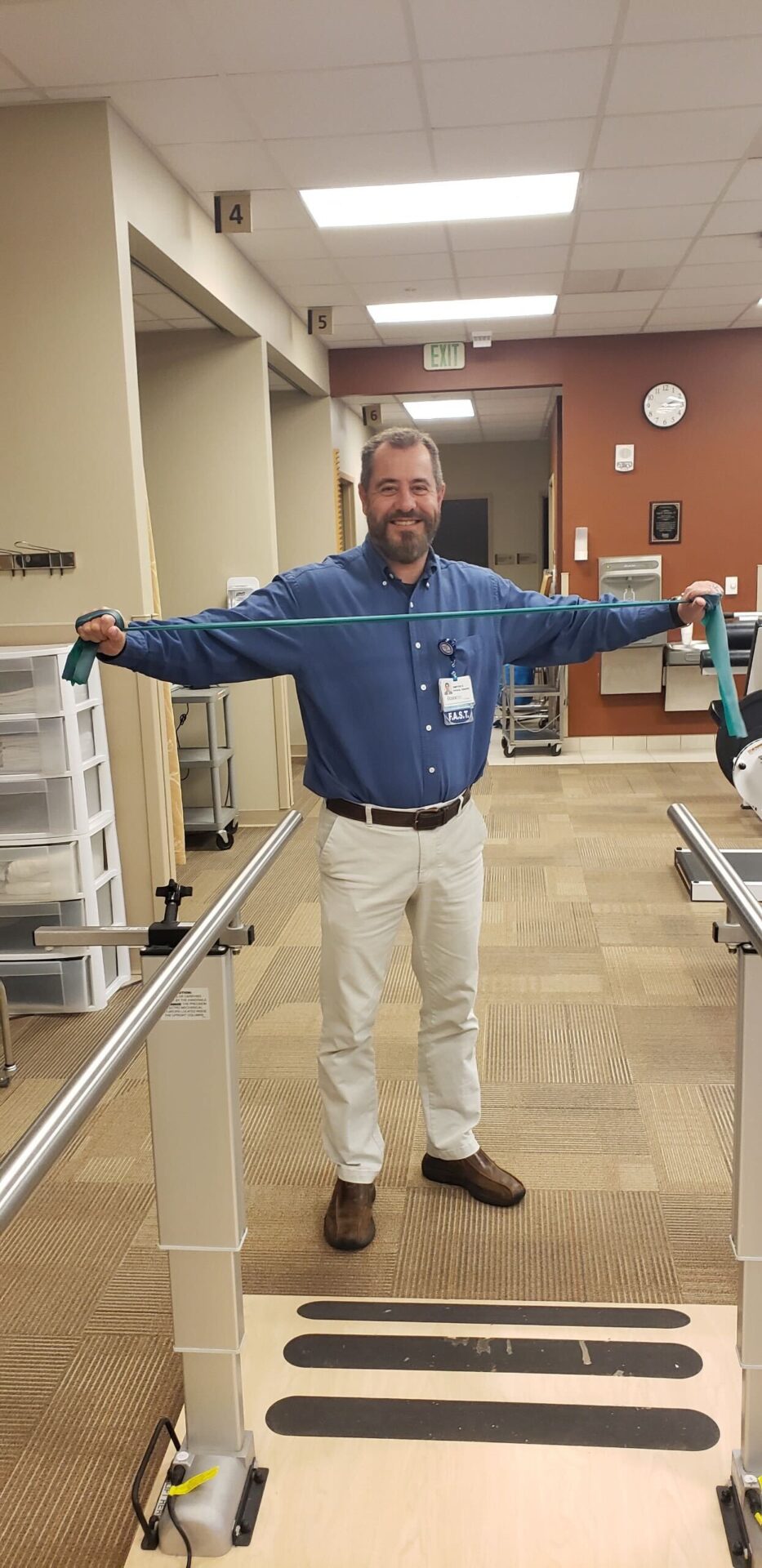 Physical Therapist Tim Smith helped Susan LaRue recover.