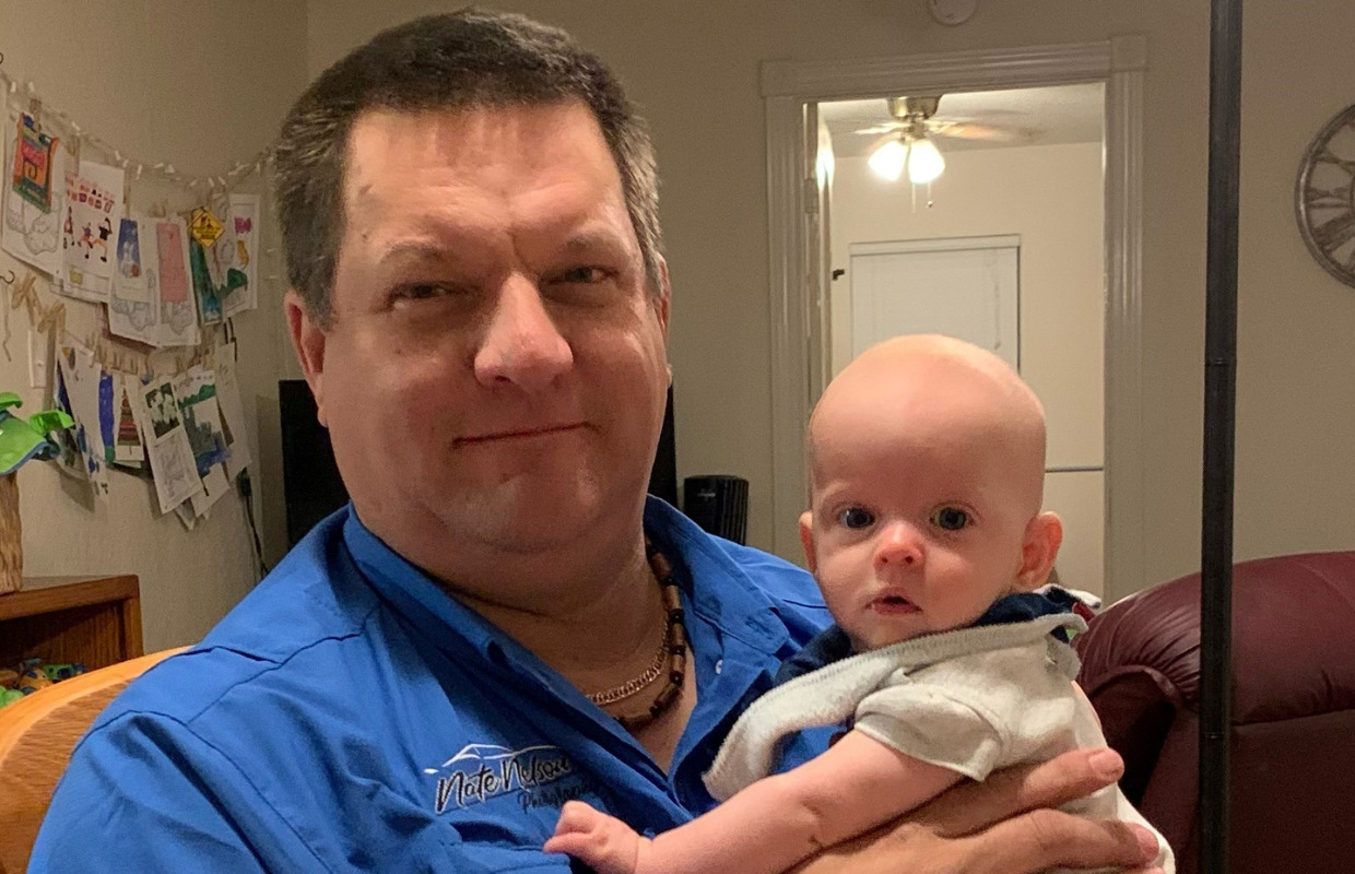 Nate Nelson and baby