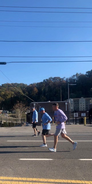 Nick Parker runs during Race Against Cancer.