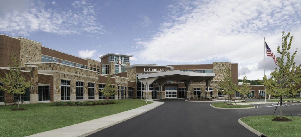 Picture of exterior of LeConte Medical Center.