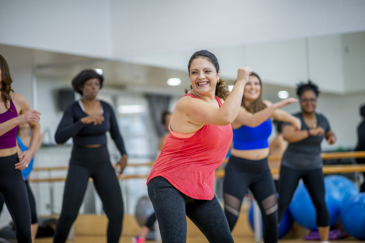 Diverse women in dance enjoying exercise