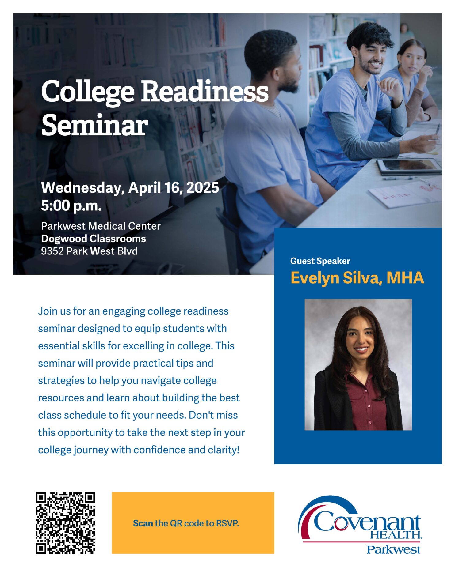 College readiness event flier.