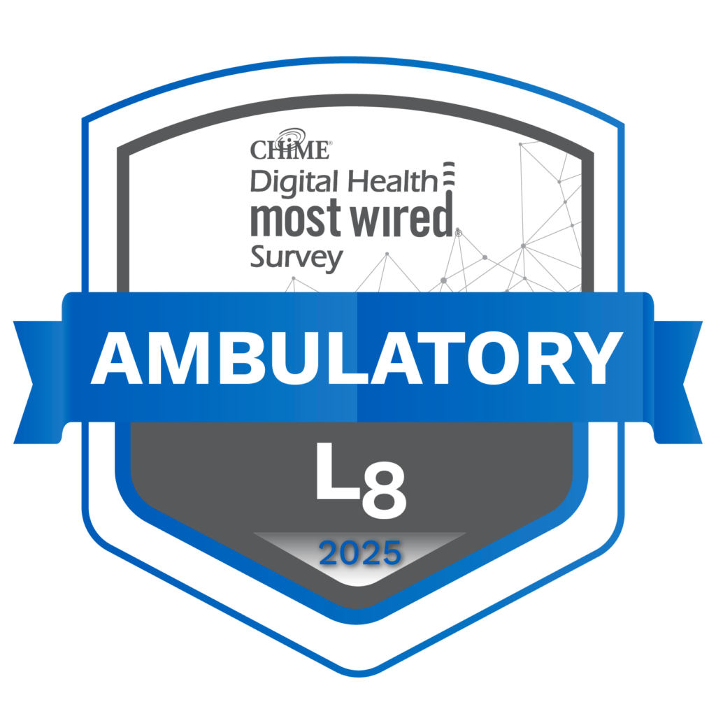 College of Health Information Management Digital Health Most Wired Level 8 Ambulatory logo.