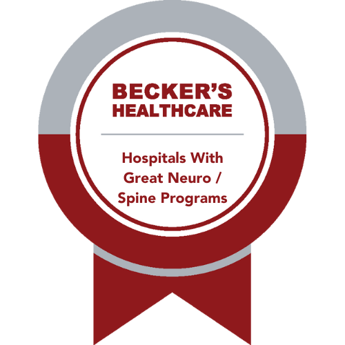 Becker's Healthcare Great Neuro and Spine Programs badge 2025.