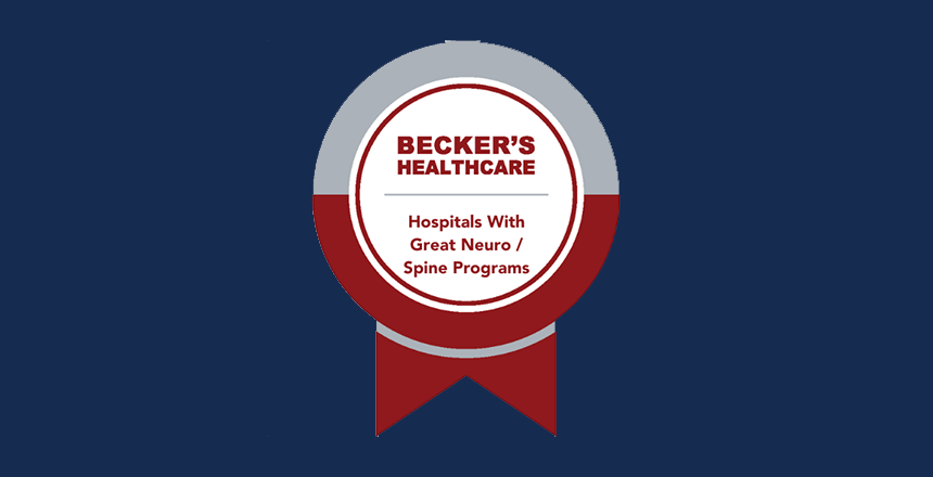 Becker's Healthcare Great Neuro and Spine Programs badge 2025.