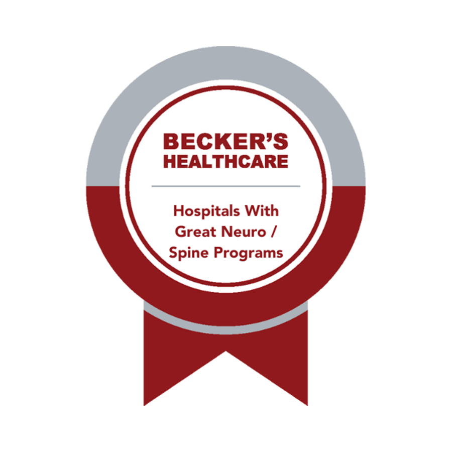 Becker's Healthcare Great Neuro and Spine Programs badge 2025.