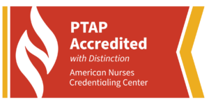 PTAP Accredited with Distinction, American Nurses Credentialing Center logo.