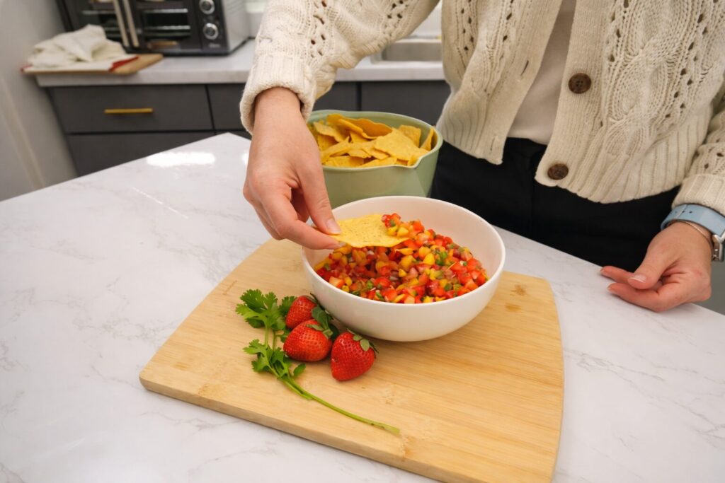 Fresh Mango Strawberry Salsa Recipe for Summer Snacking 