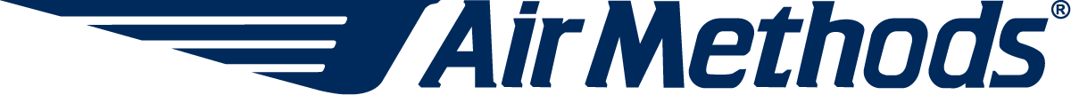 Air Methods logo featuring a stylized blue wing on the left and the company name Air Methods in blue text to the right.